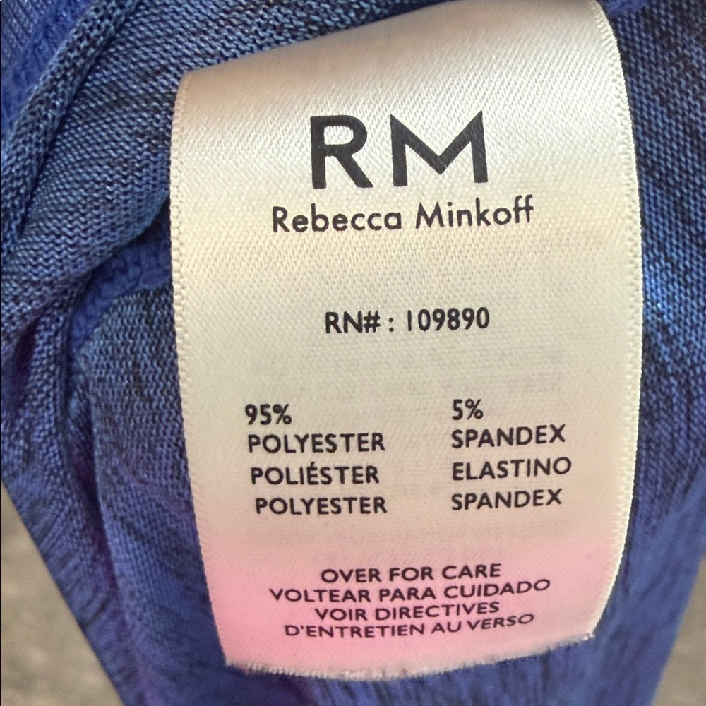 Rebecca Minkoff Shimmering Metallic Blue Sleeveless Tank - Picture 7 of 7